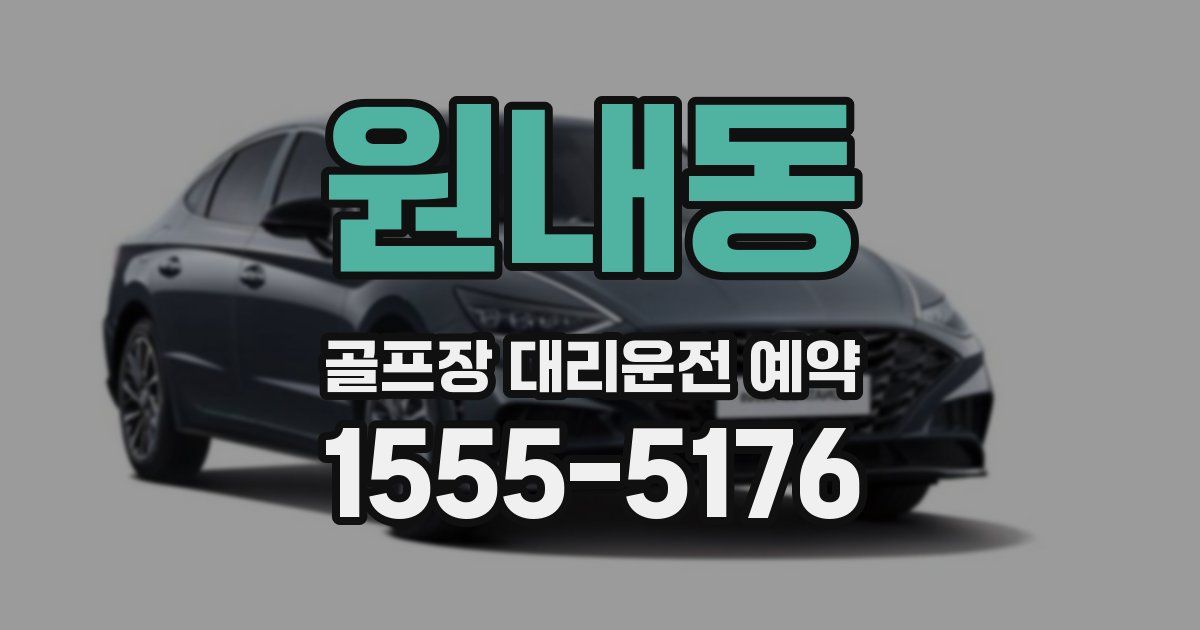 원내동 골프장 대리운전 예약