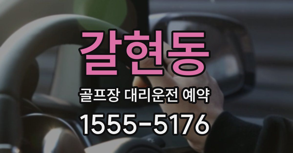 갈현동 골프장 대리운전 예약