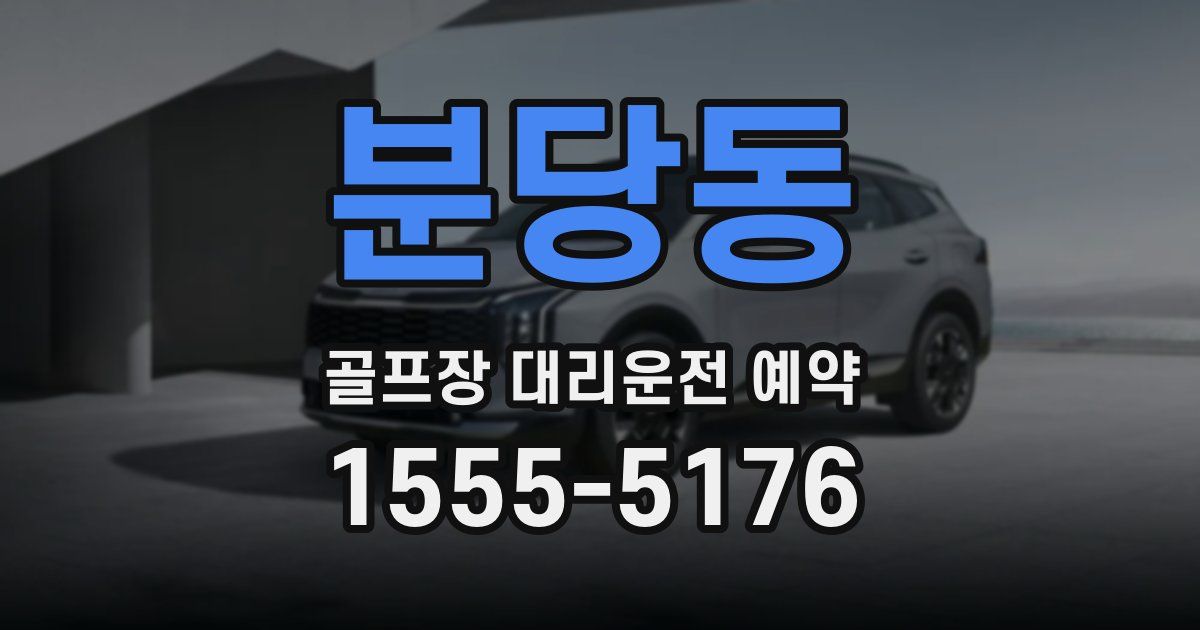 분당동 골프장 대리운전 예약