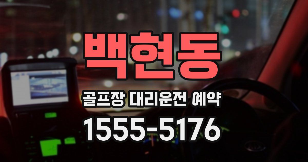 백현동 골프장 대리운전 예약