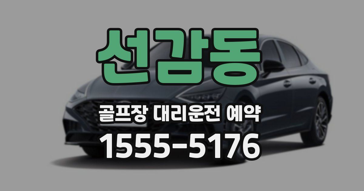 선감동 골프장 대리운전 예약