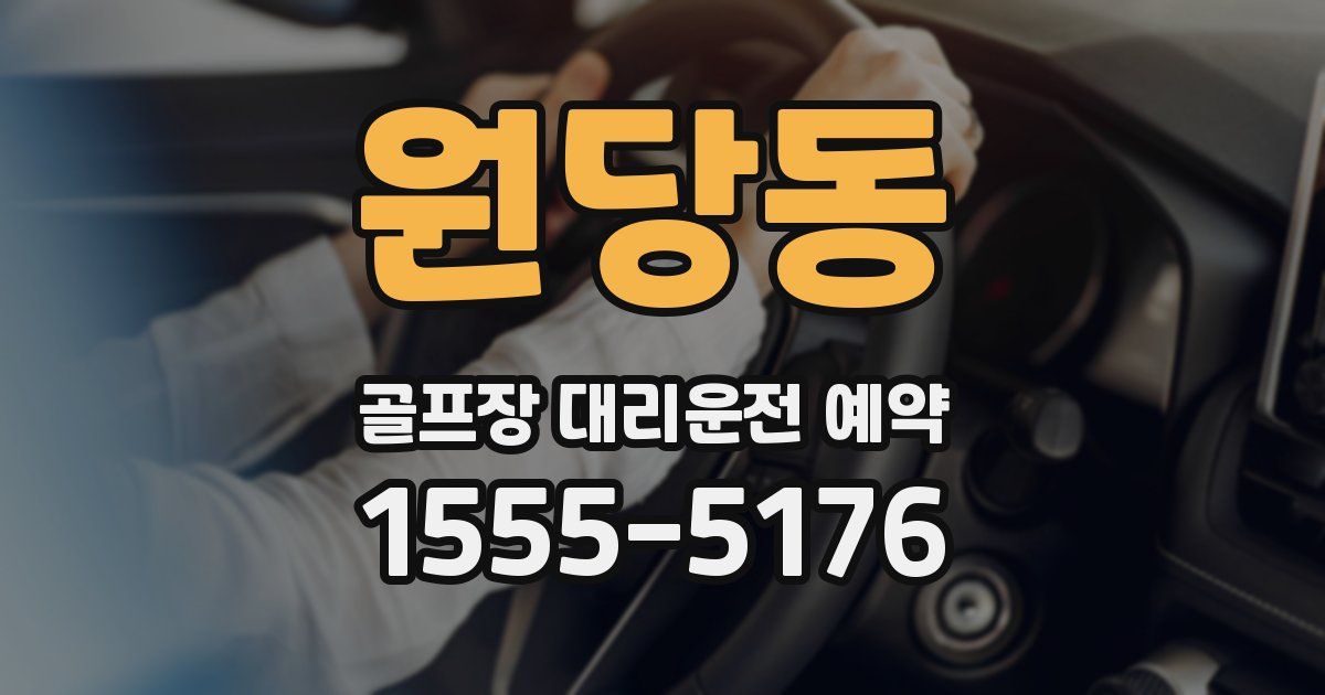 원당동 골프장 대리운전 예약
