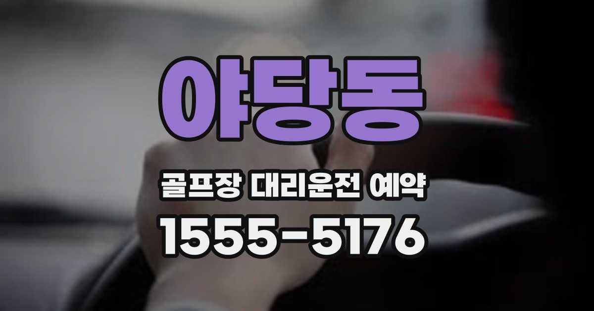 야당동 골프장 대리운전 예약