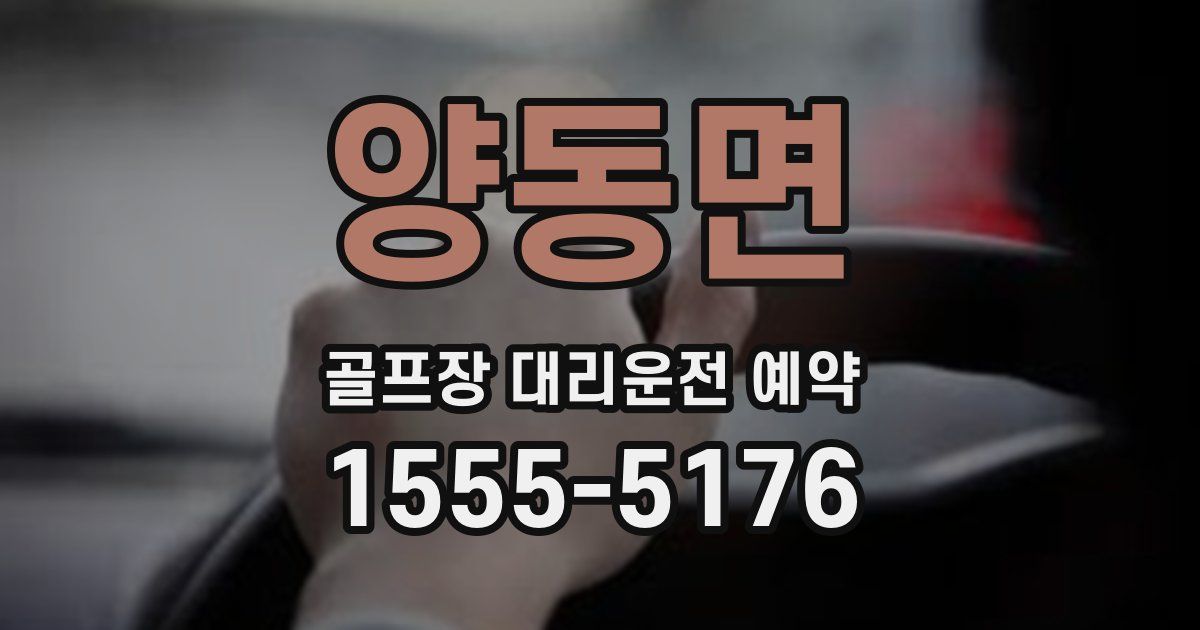 양동면 골프장 대리운전 예약