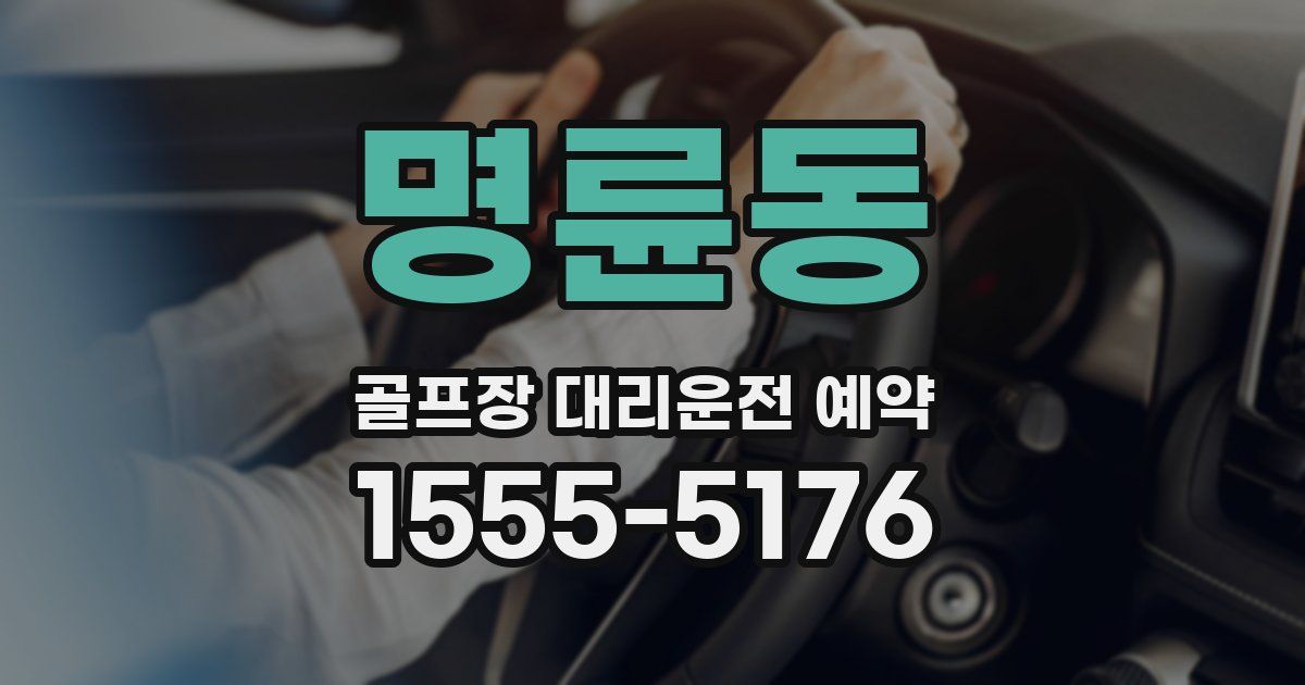 명륜동 골프장 대리운전 예약