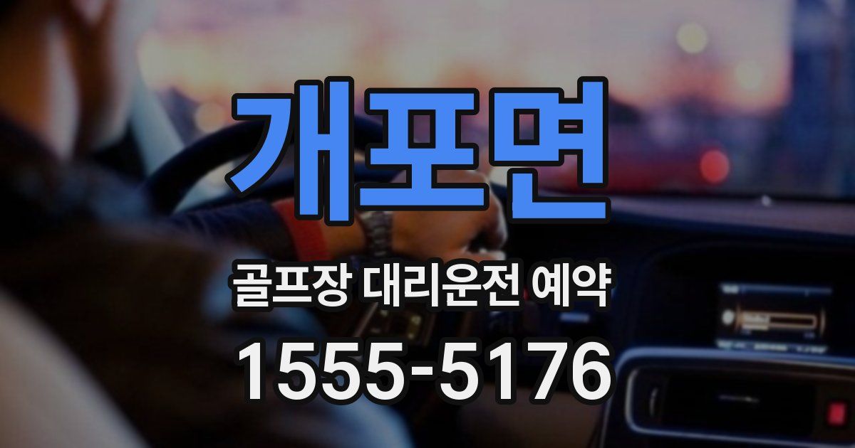 개포면 골프장 대리운전 예약