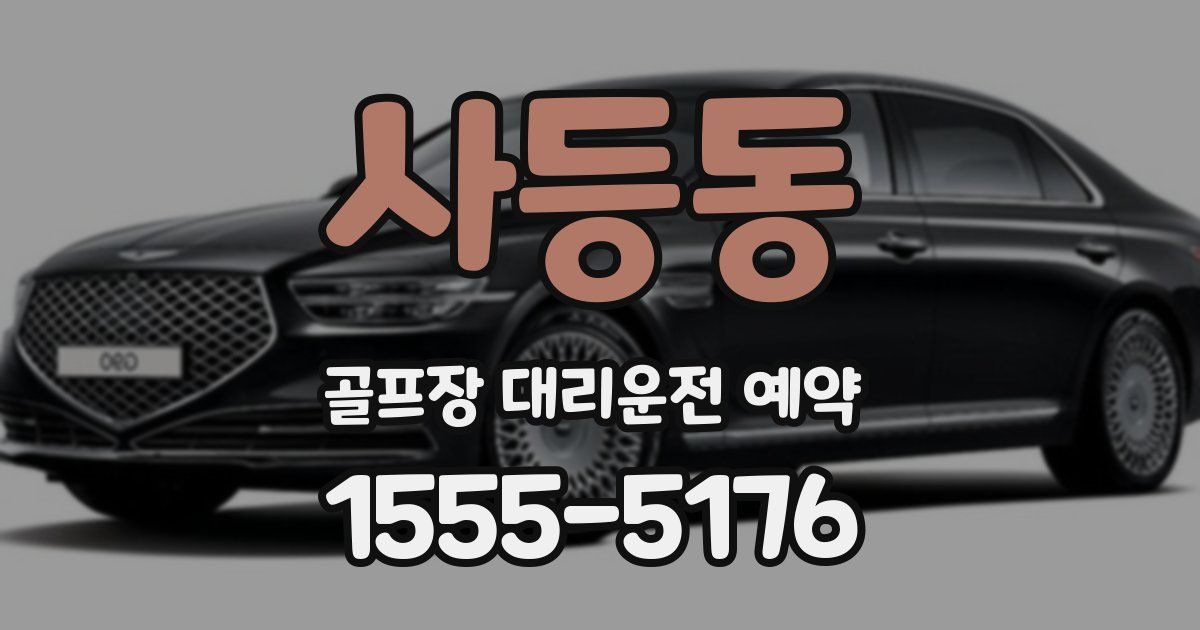 사등동 골프장 대리운전 예약