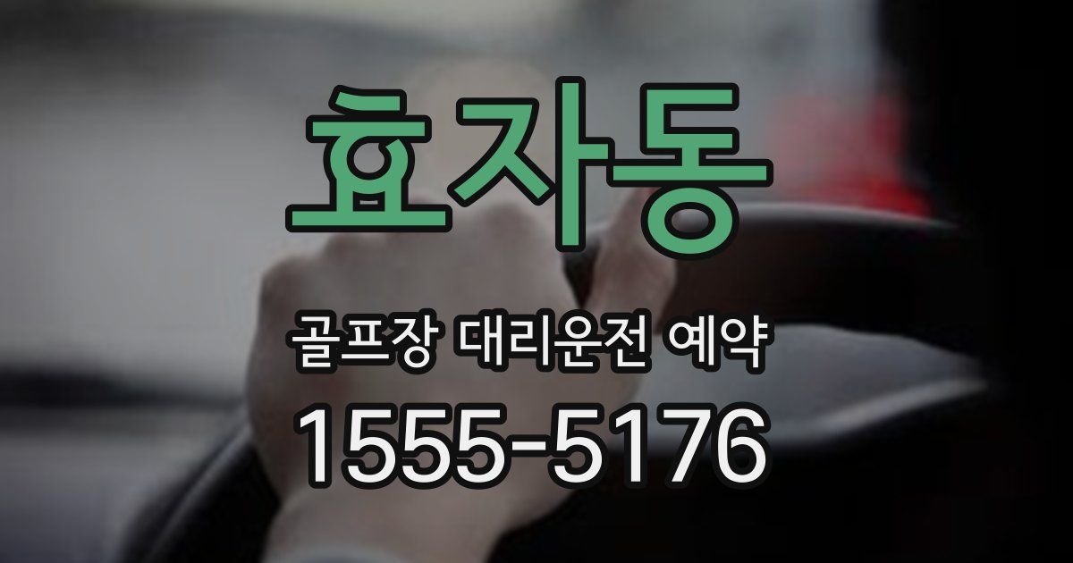 효자동 골프장 대리운전 예약