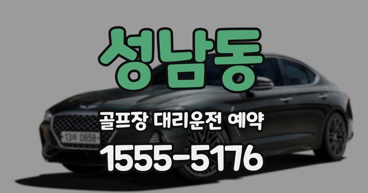 성남동 골프장 대리운전 예약