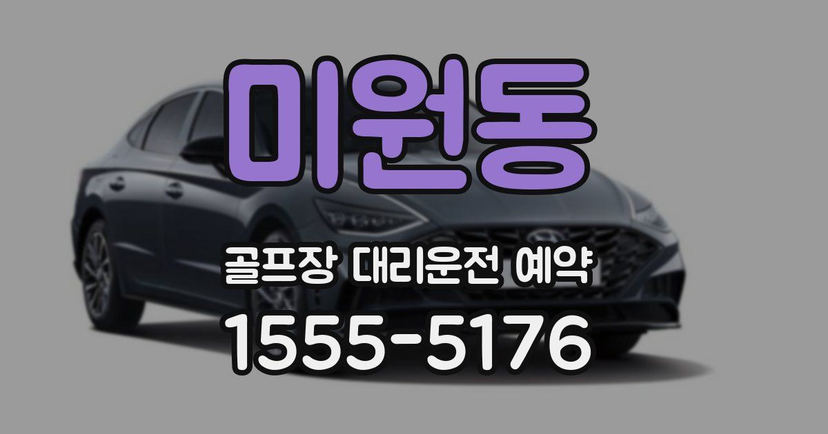 미원동 골프장 대리운전 예약