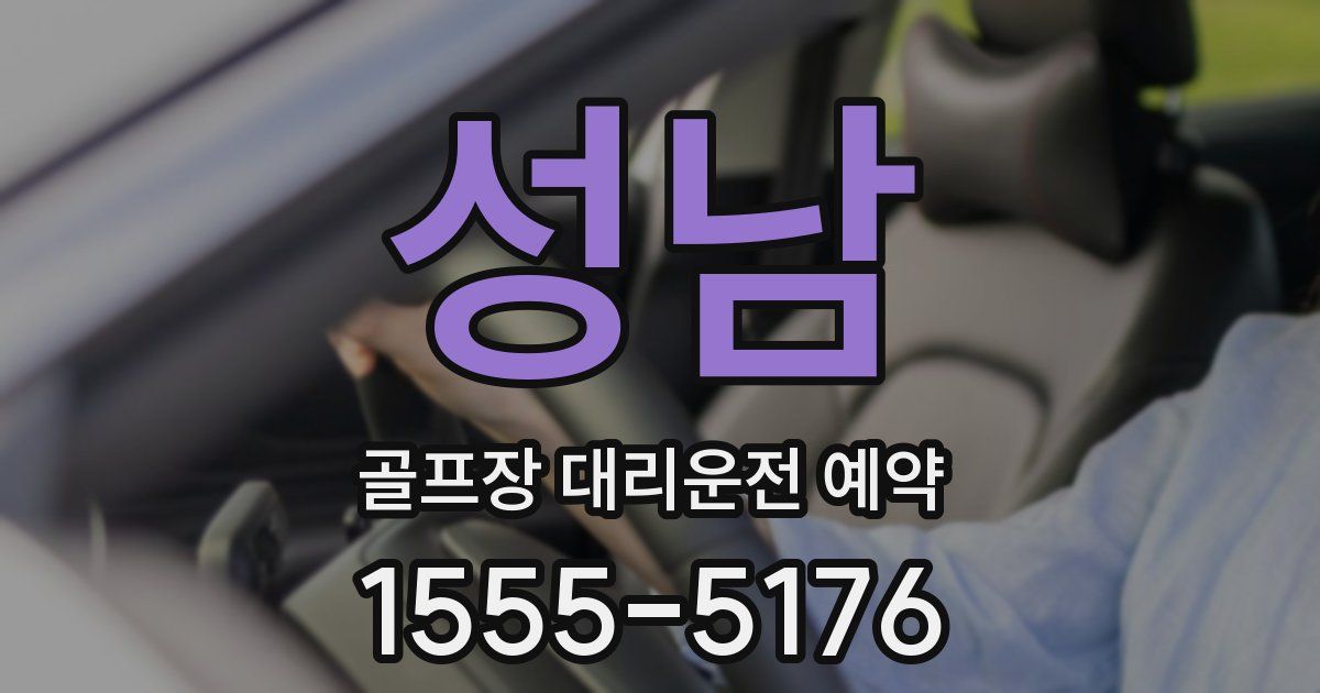 성남 골프장 대리운전 예약