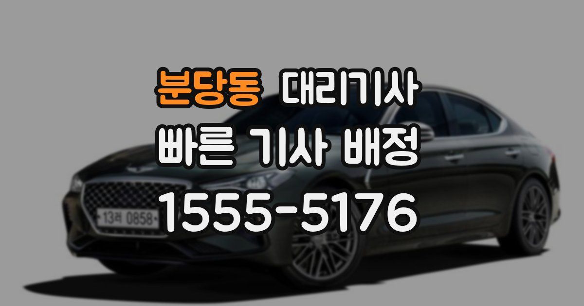 분당동 대리기사