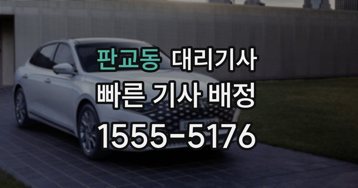 판교동 대리기사
