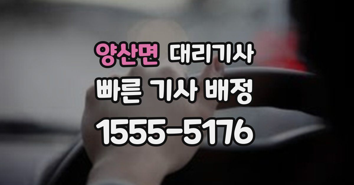 양산면 대리기사