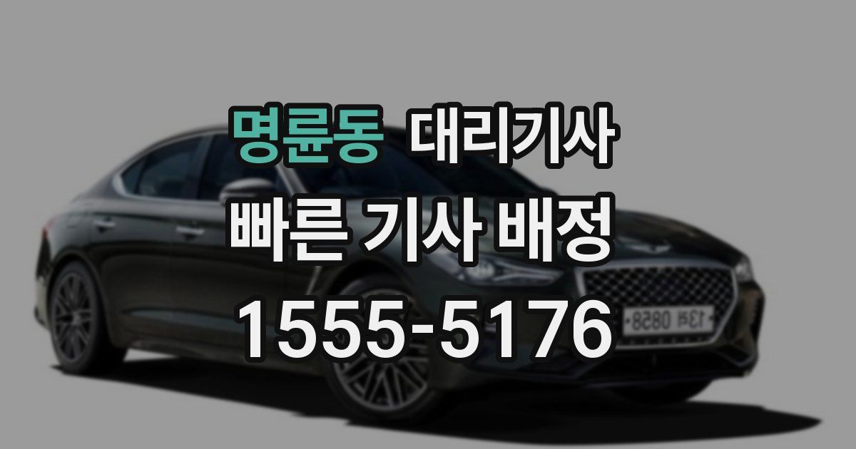 명륜동 대리기사