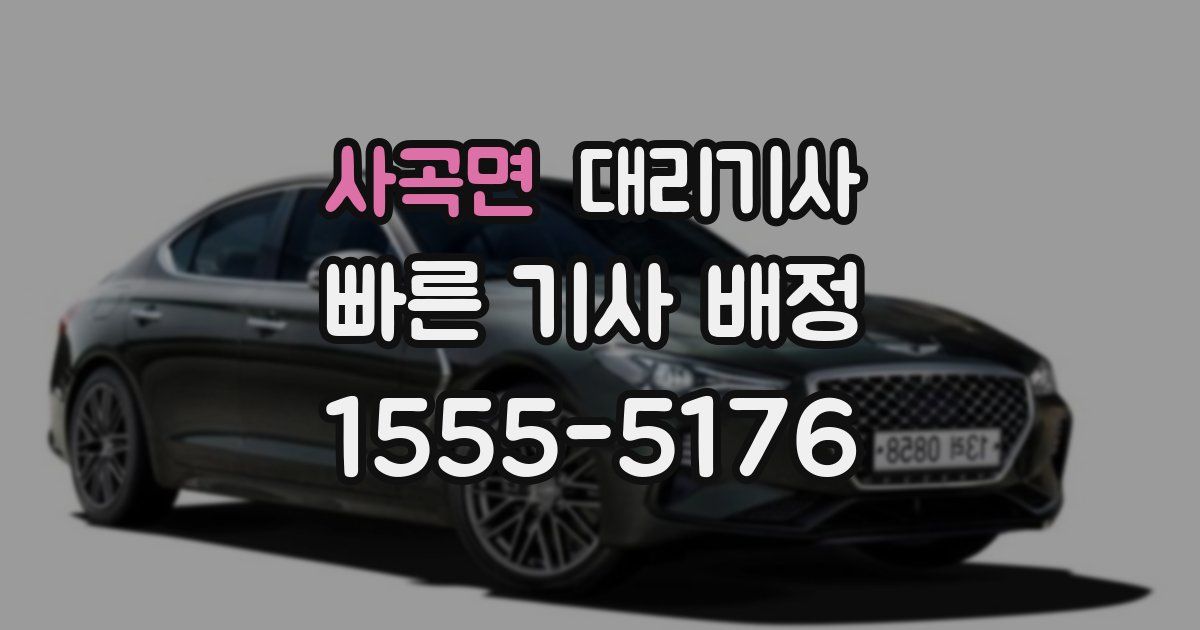사곡면 대리기사