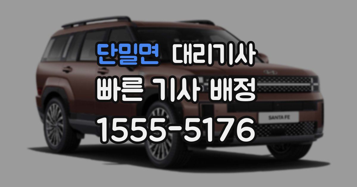 단밀면 대리기사
