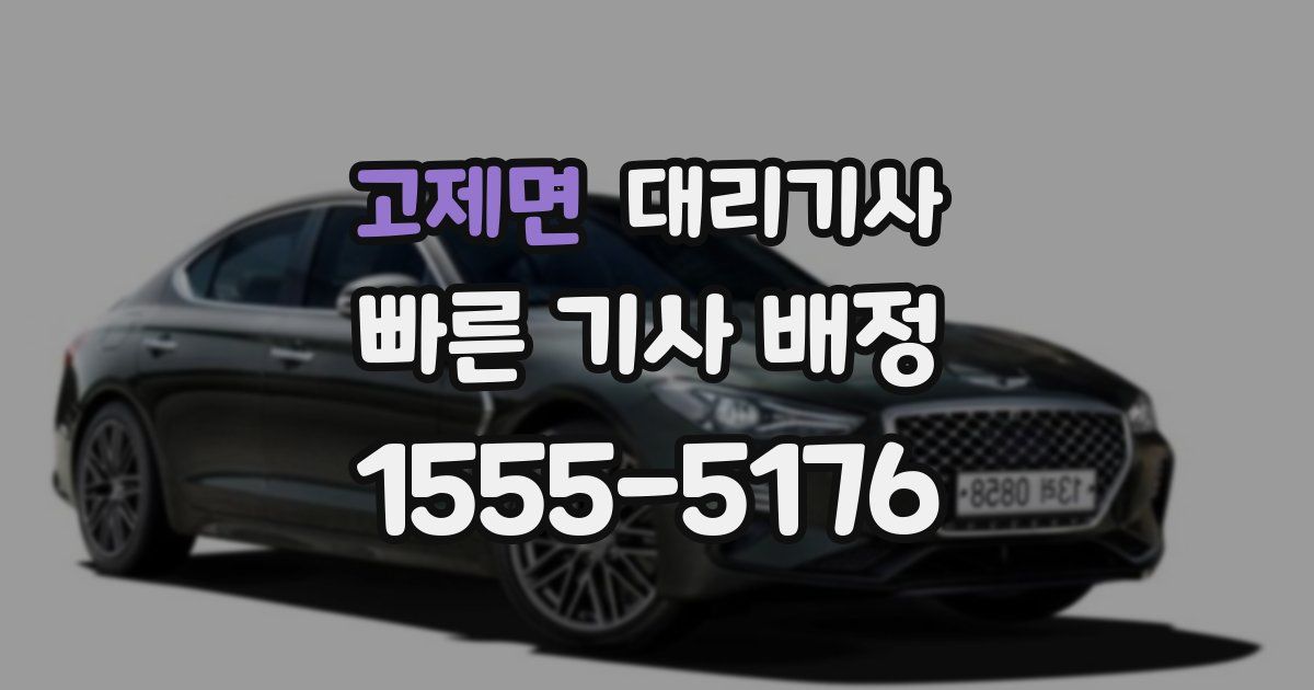 고제면 대리기사