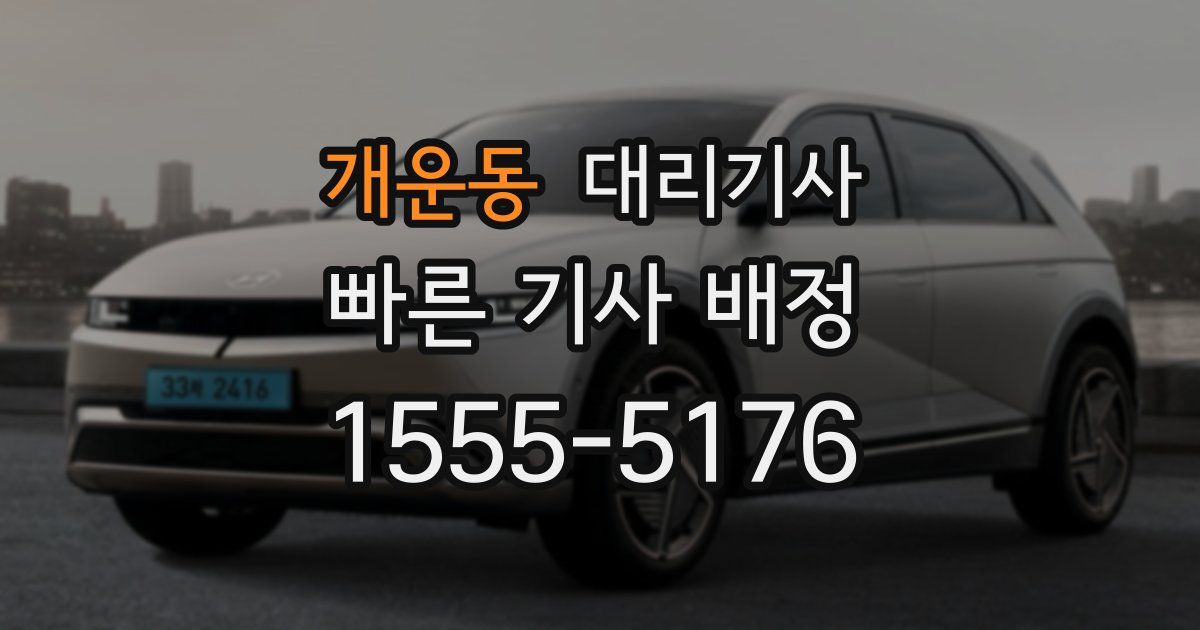 개운동 대리기사