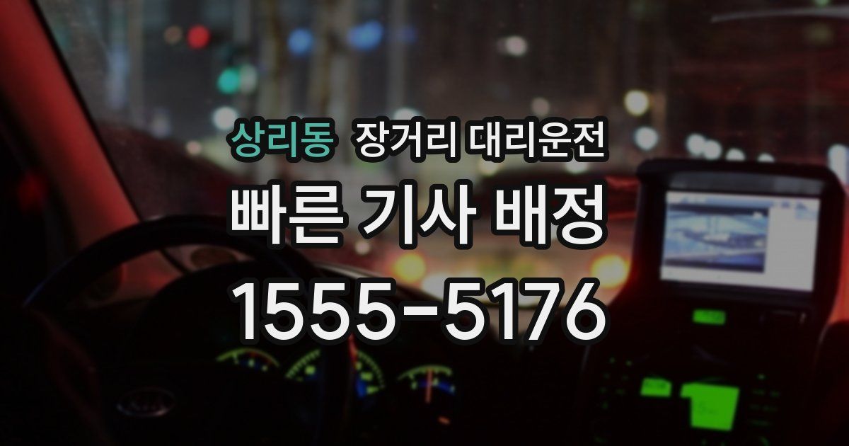 상리동 장거리 대리운전