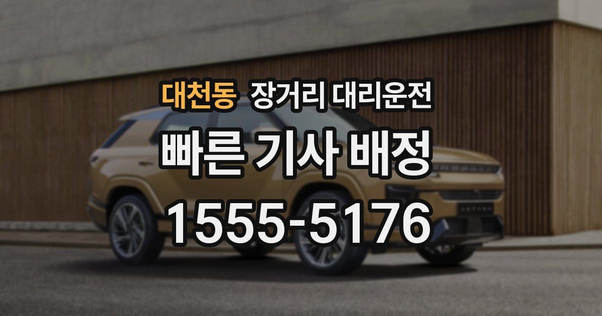 대천동 장거리 대리운전