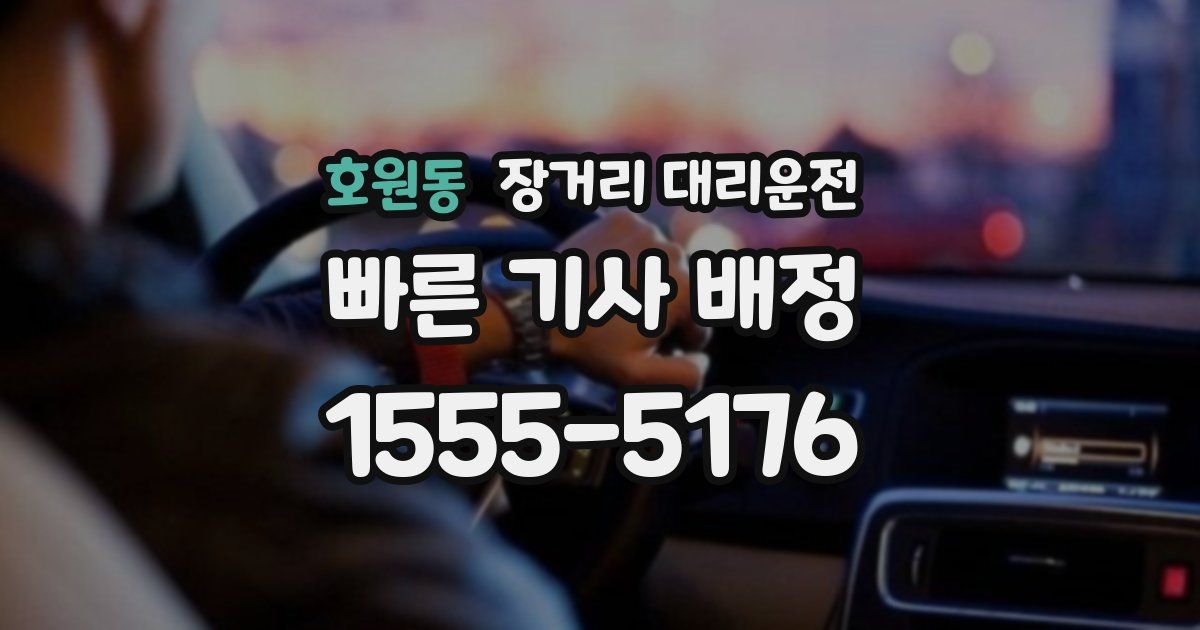 호원동 장거리 대리운전