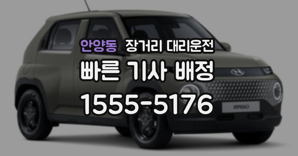 안양동 장거리 대리운전