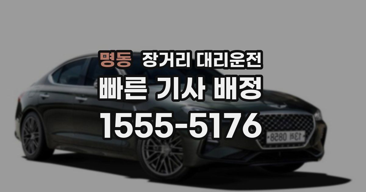 명동 장거리 대리운전