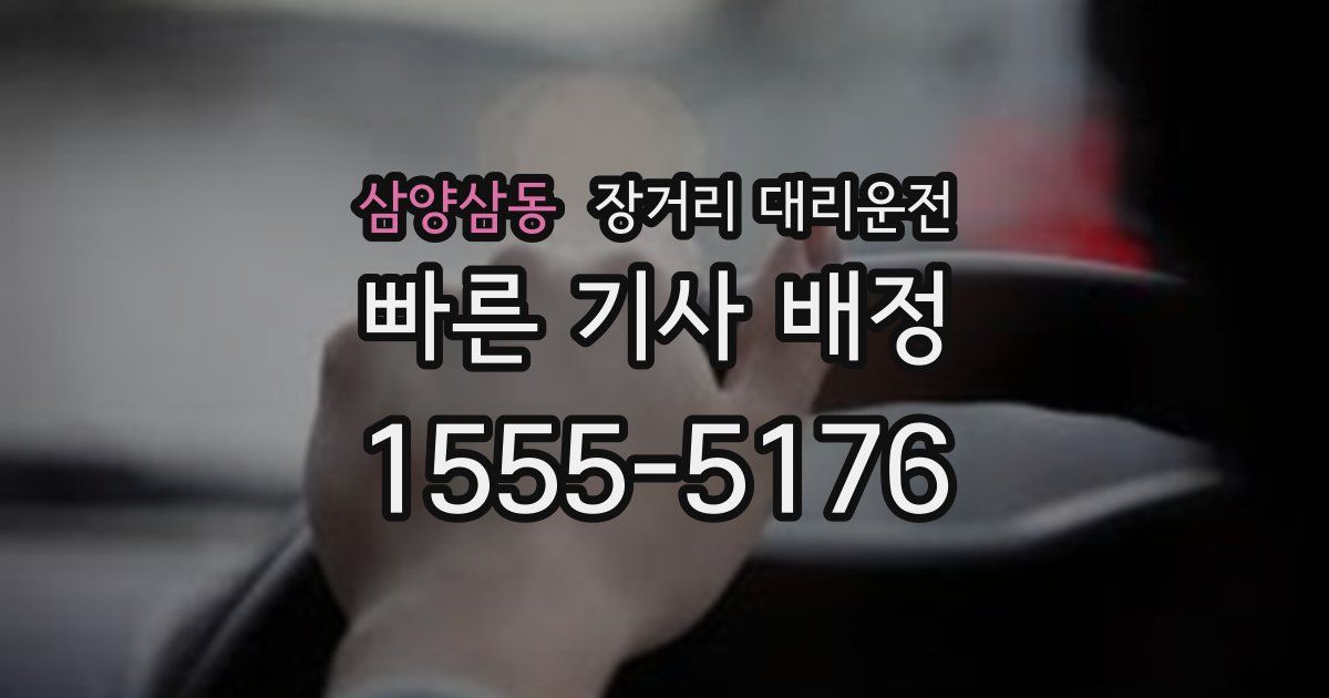 삼양삼동 장거리 대리운전