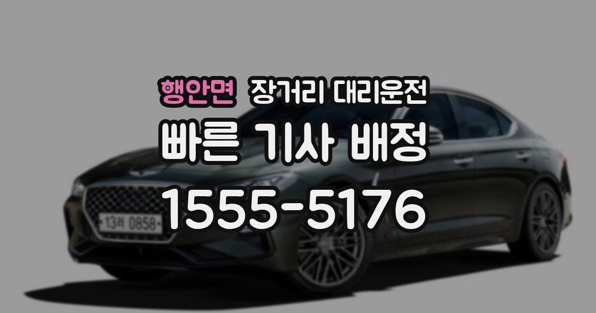 행안면 장거리 대리운전