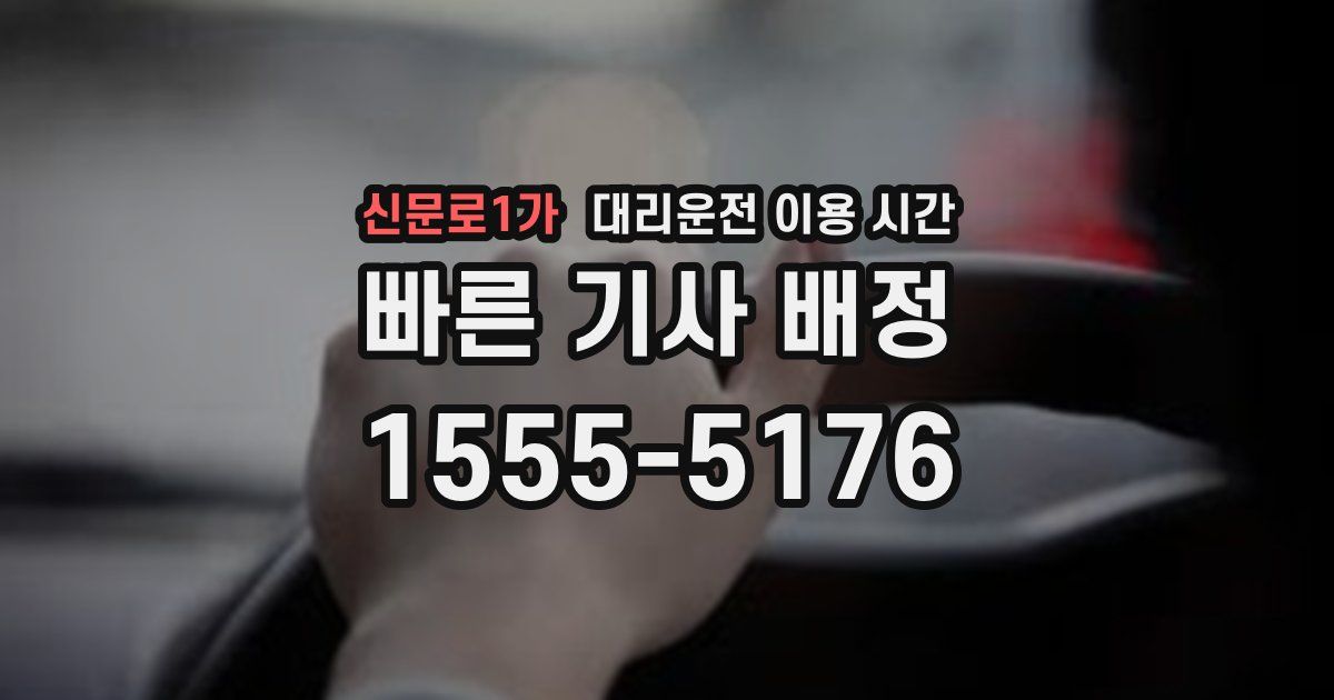 신문로1가 대리운전 이용 시간