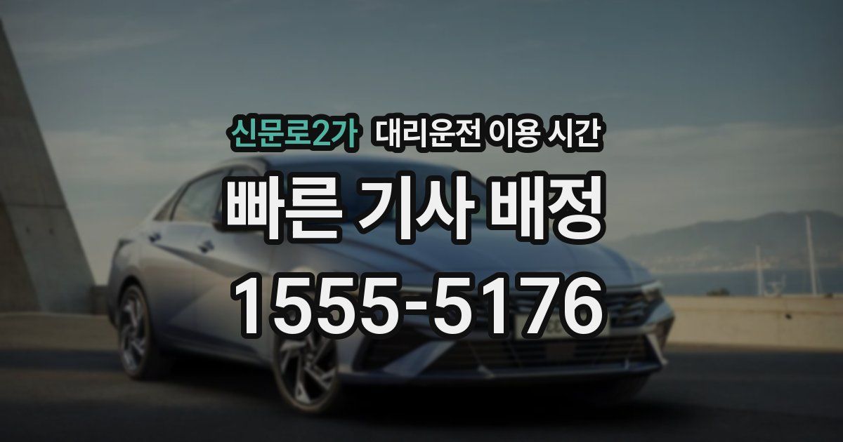 신문로2가 대리운전 이용 시간