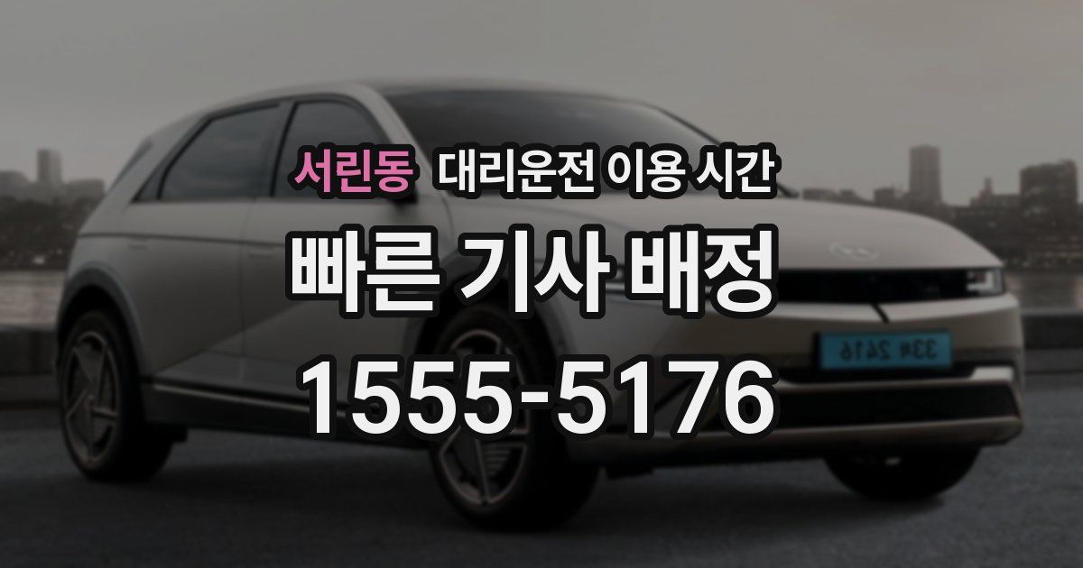 서린동 대리운전 이용 시간