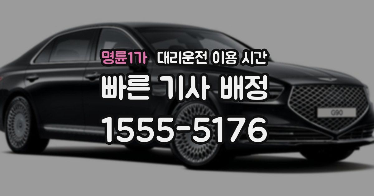 명륜1가 대리운전 이용 시간