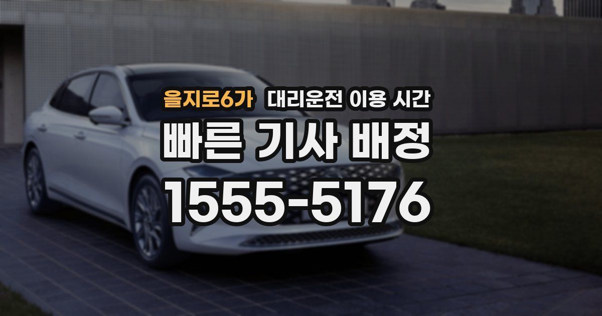 을지로6가 대리운전 이용 시간