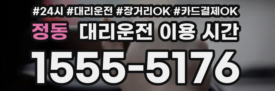 정동 대리운전 이용 시간