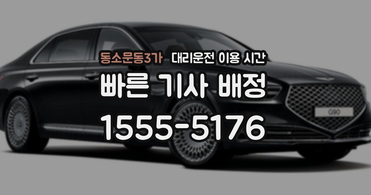 동소문동3가 대리운전 이용 시간