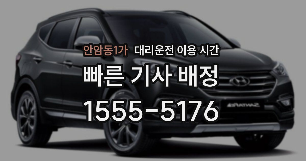안암동1가 대리운전 이용 시간