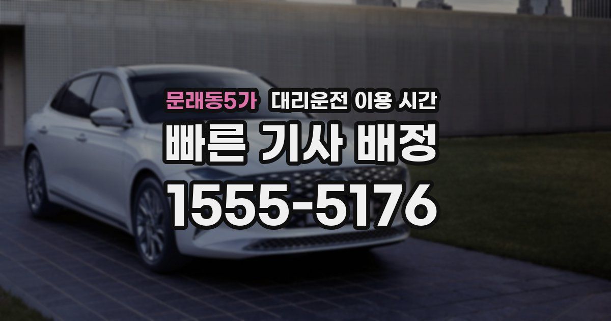 문래동5가 대리운전 이용 시간