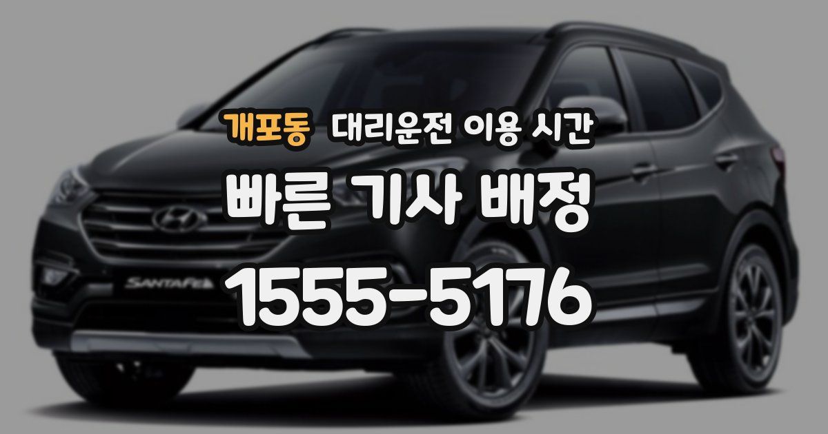 개포동 대리운전 이용 시간