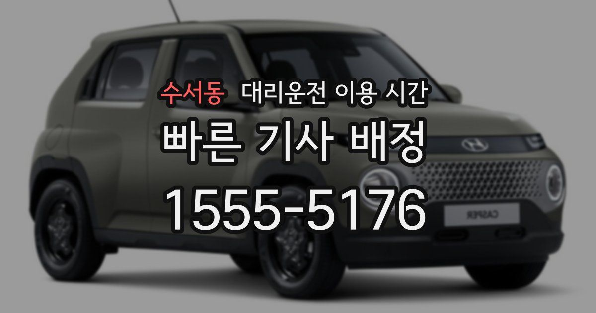 수서동 대리운전 이용 시간
