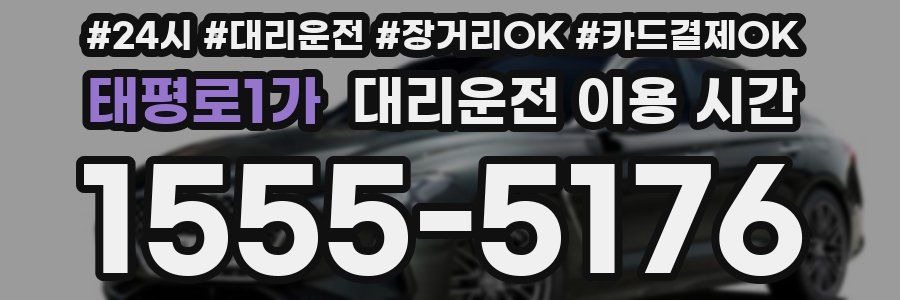 태평로1가 대리운전 이용 시간