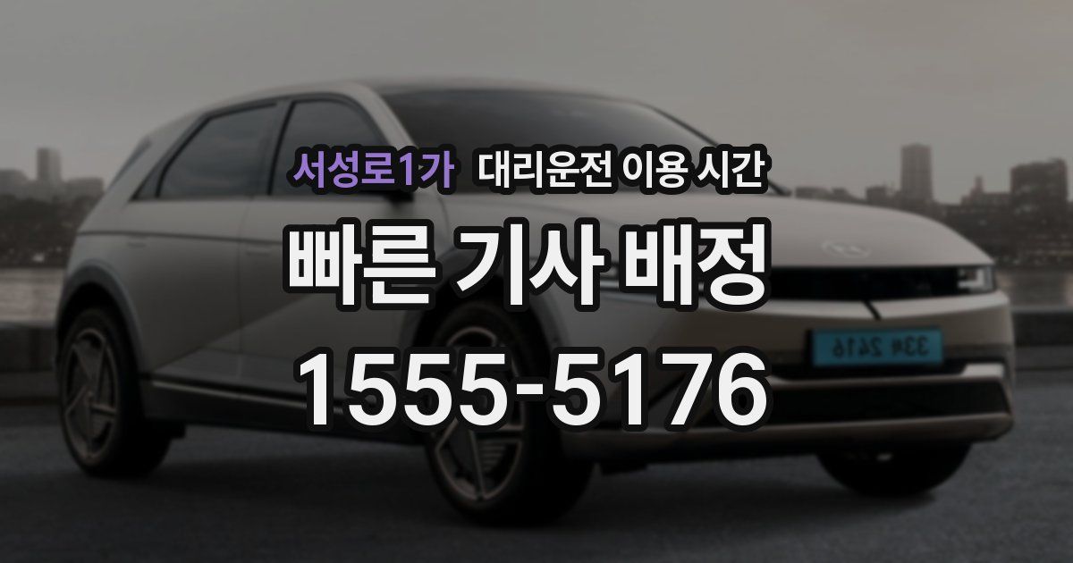 서성로1가 대리운전 이용 시간