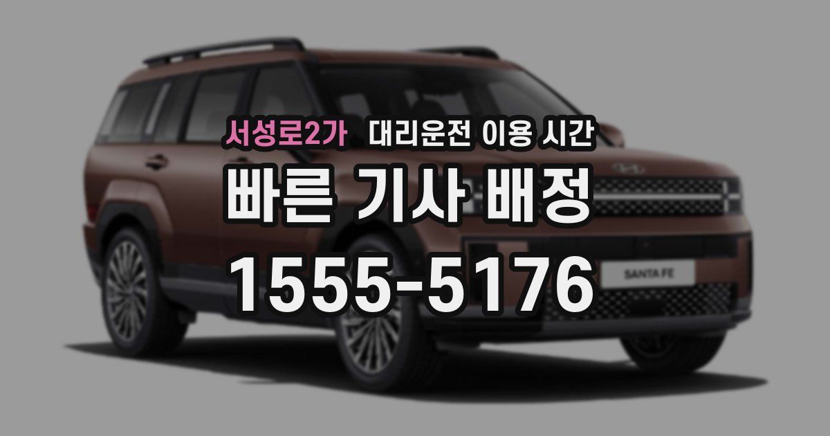 서성로2가 대리운전 이용 시간