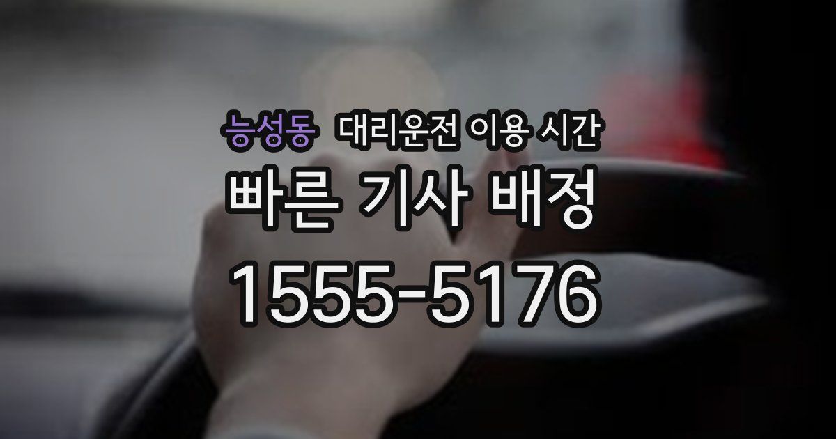 능성동 대리운전 이용 시간
