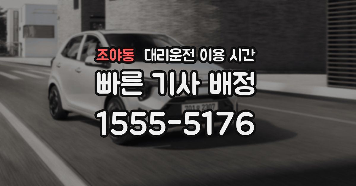 조야동 대리운전 이용 시간