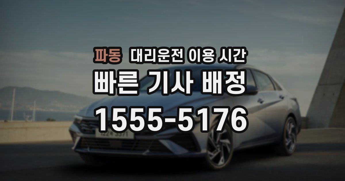 파동 대리운전 이용 시간