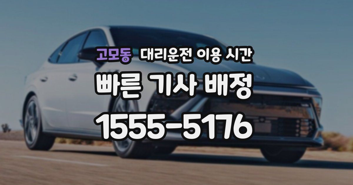 고모동 대리운전 이용 시간