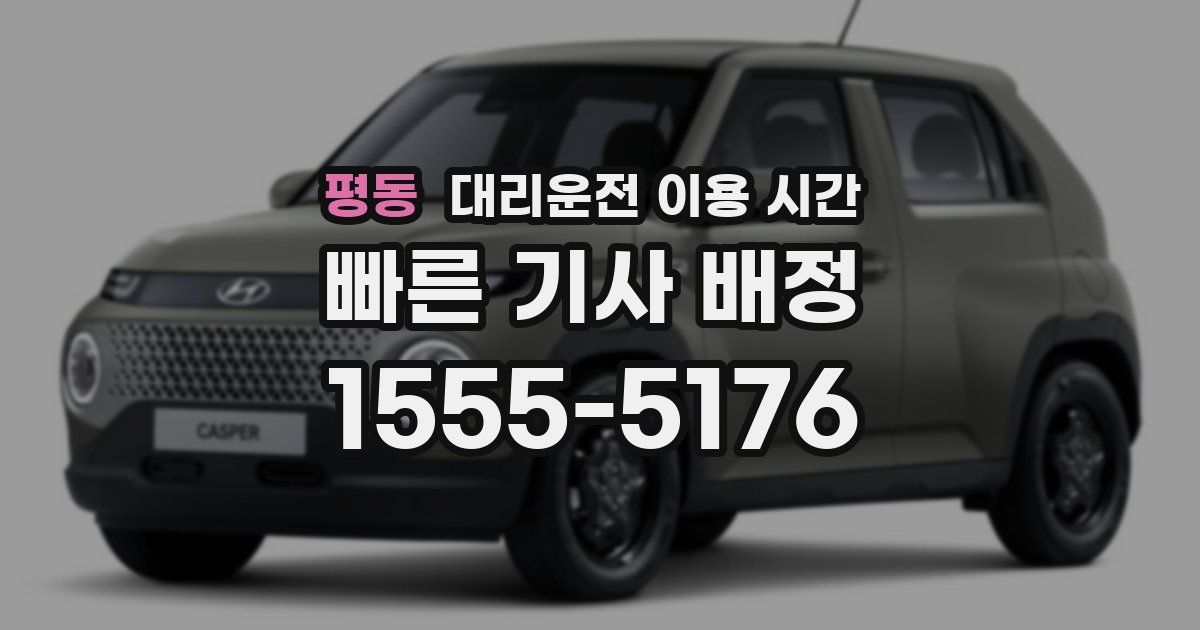 평동 대리운전 이용 시간