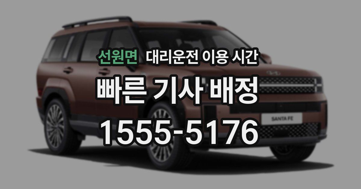 선원면 대리운전 이용 시간